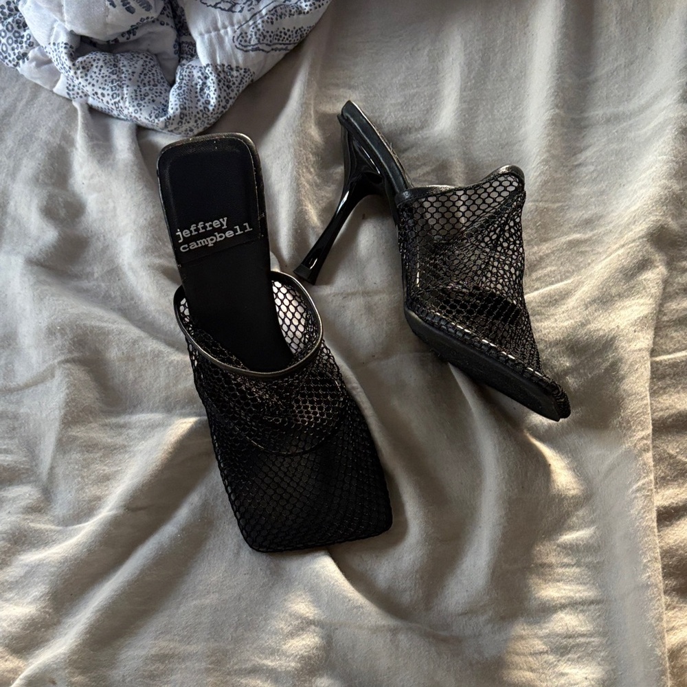 Jeffrey Campbell Black Mesh Heels